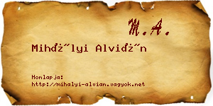 Mihályi Alvián névjegykártya